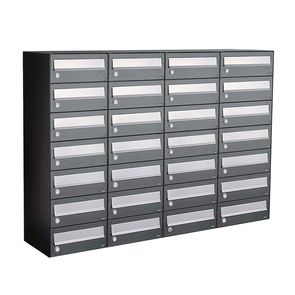 Postkastunit Hive set Antraciet 4-breed x 7-hoog - 40030065_4x7 - Deurbeslag-en-meer.nl