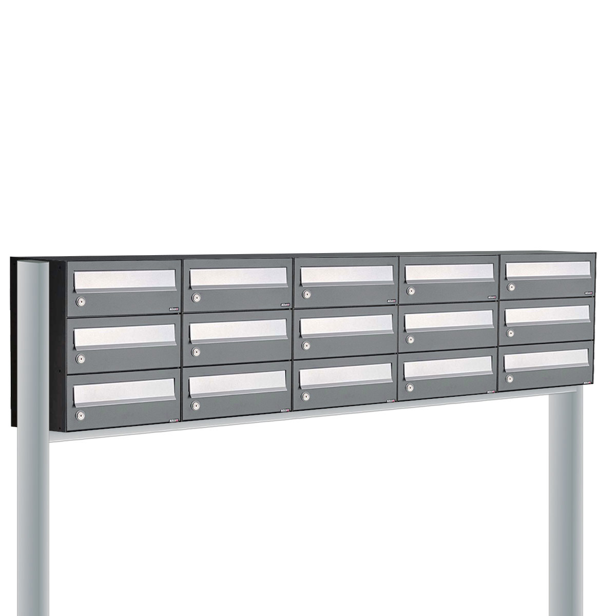 Postkastunit Hive set Antraciet 5-breed x 3-hoog met statief - 40030065_5x3s - Deurbeslag-en-meer.nl