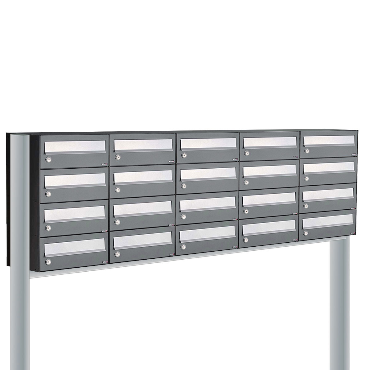 Postkastunit Hive set Antraciet 5-breed x 4-hoog met statief - 40030065_5x4s - Deurbeslag-en-meer.nl