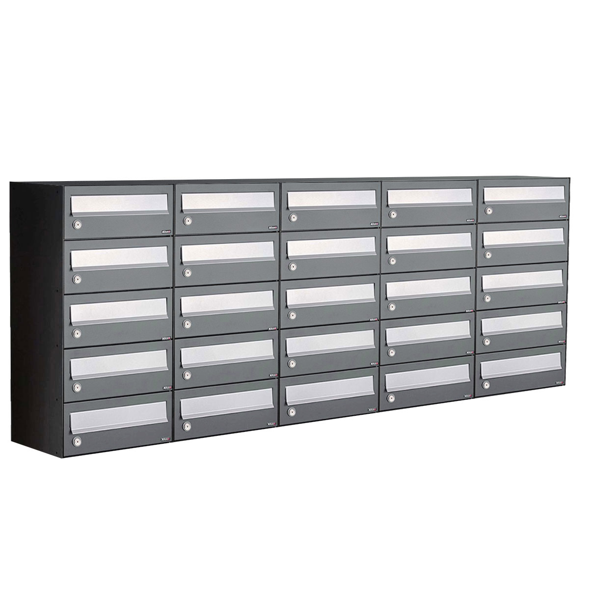 Postkastunit Hive set Antraciet 5-breed x 5-hoog - 40030065_5x5 - Deurbeslag-en-meer.nl