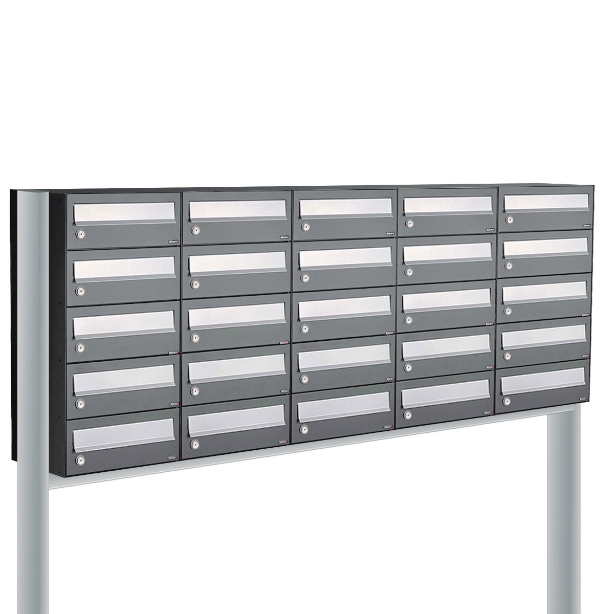 Postkastunit Hive set Antraciet 5-breed x 5-hoog met statief - 40030065_5x5s - Deurbeslag-en-meer.nl