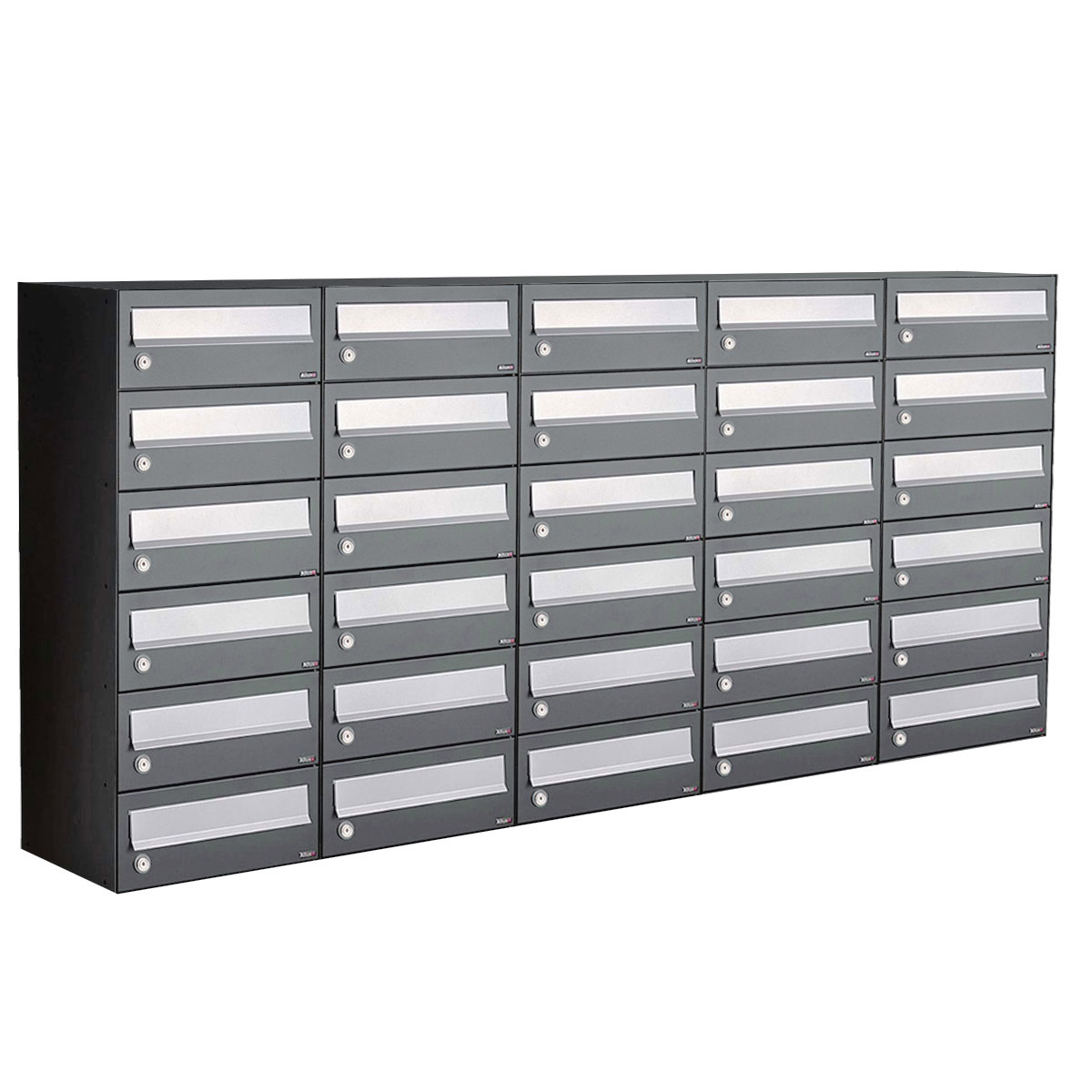 Postkastunit Hive set Antraciet 5-breed x 6-hoog - 40030065_5x6 - Deurbeslag-en-meer.nl