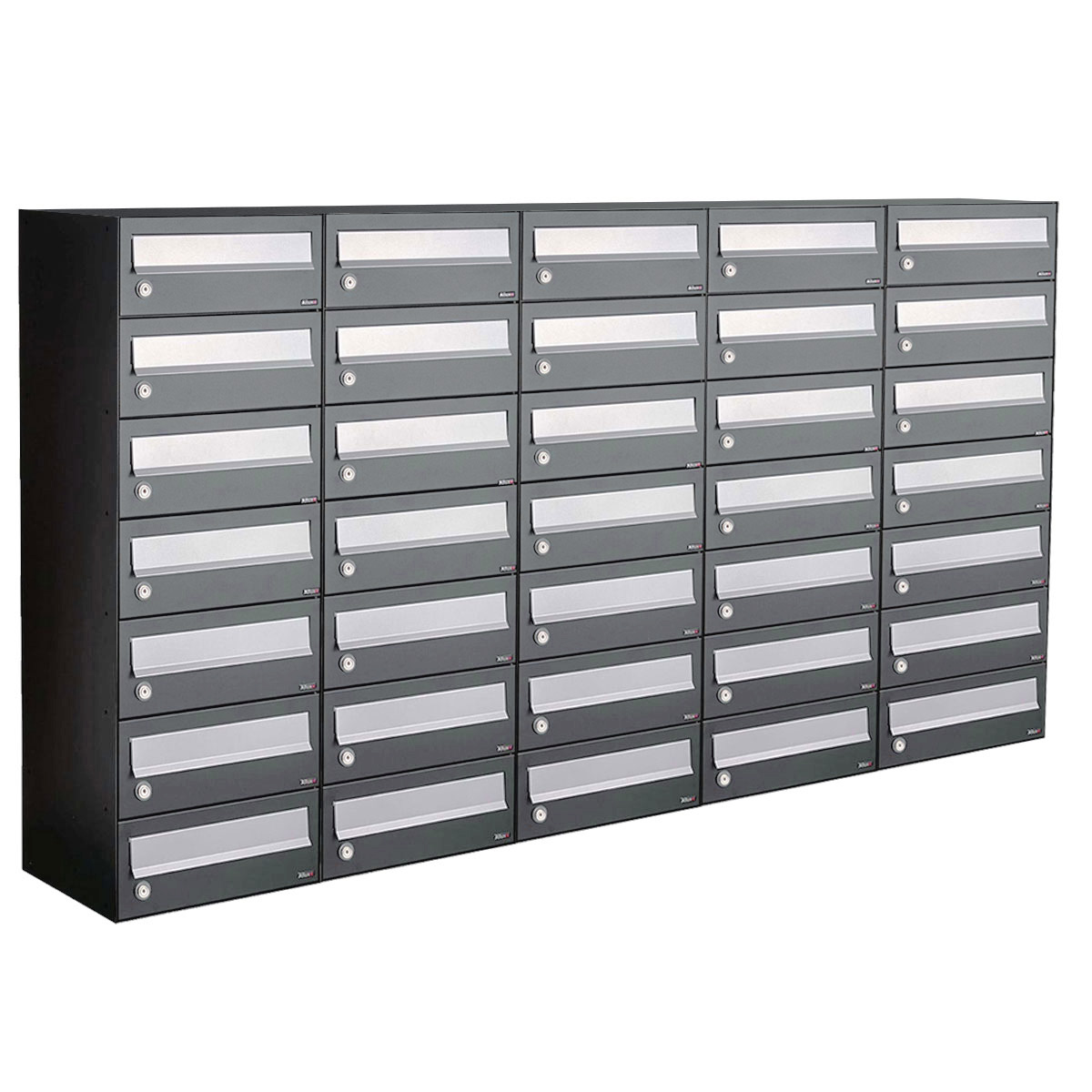 Postkastunit Hive set Antraciet 5-breed x 7-hoog - 40030065_5x7 - Deurbeslag-en-meer.nl