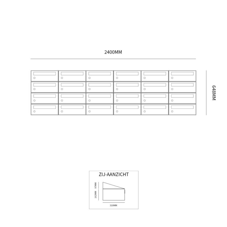 Postkastunit Hive set Antraciet 6-breed x 4-hoog - 40030065_6x4 - Deurbeslag-en-meer.nl