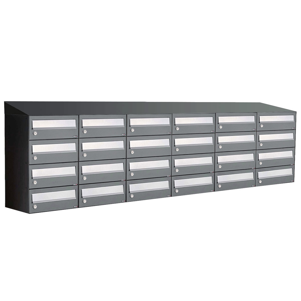 Postkastunit Hive set Antraciet 6-breed x 4-hoog met dak - 40030065_6x4d - Deurbeslag-en-meer.nl