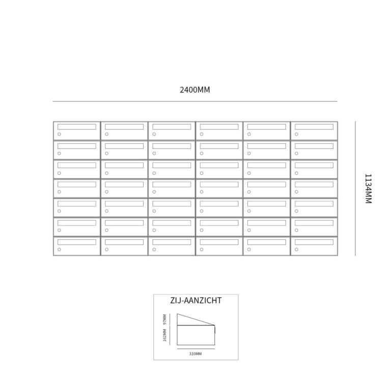 Postkastunit Hive set Antraciet 6-breed x 7-hoog - 40030065_6x7 - Deurbeslag-en-meer.nl