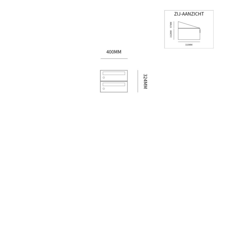 Postkastunit Hive set Zwart 1-breed x 2-hoog - 40030070_1x2 - Deurbeslag-en-meer.nl