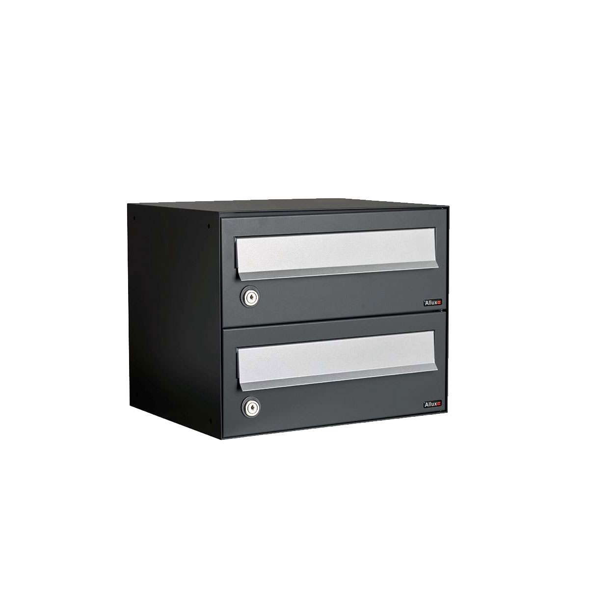 Postkastunit Hive set Zwart 1-breed x 2-hoog - 40030070_1x2 - Deurbeslag-en-meer.nl