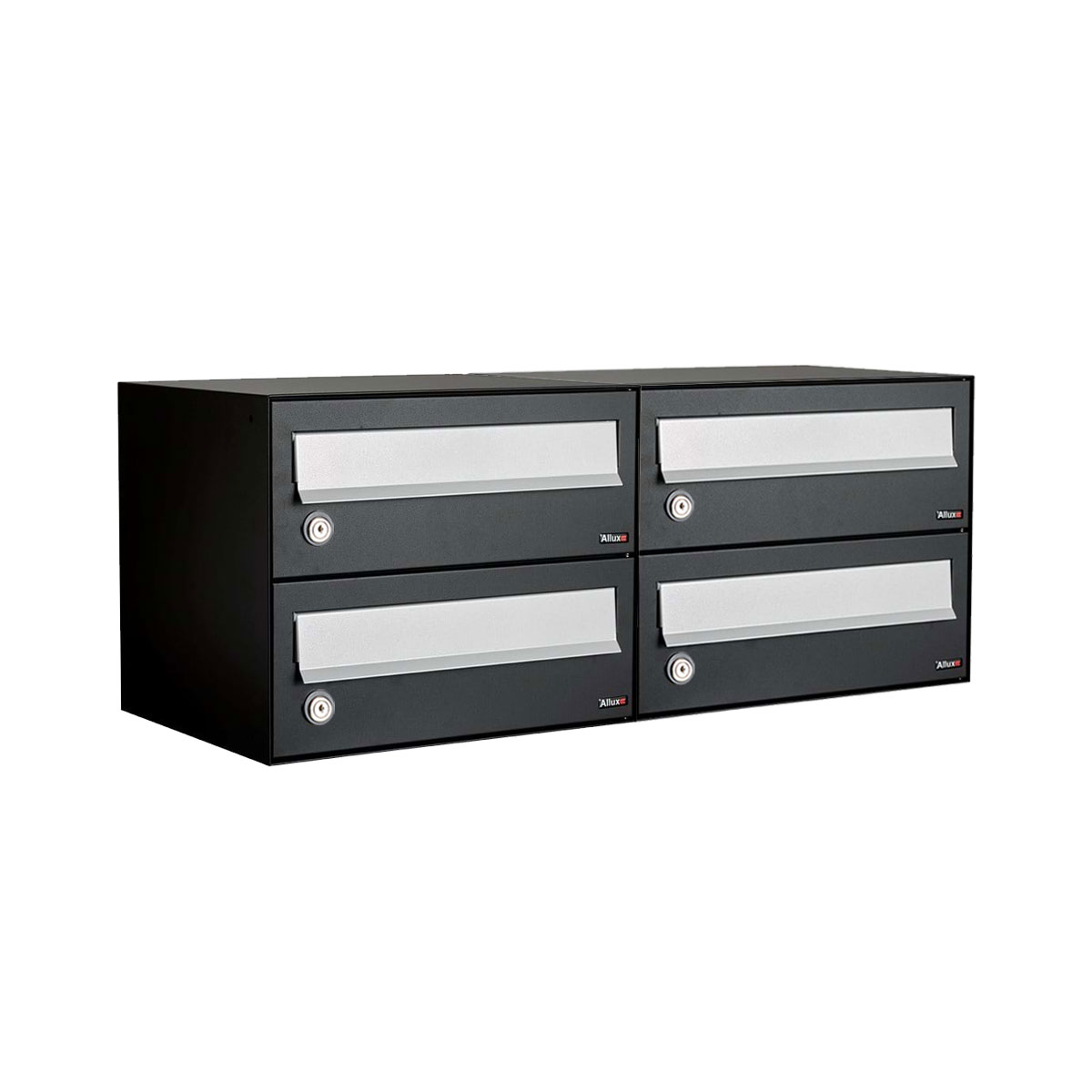 Postkastunit Hive set Zwart 2-breed x 2-hoog - 40030070_2x2 - Deurbeslag-en-meer.nl