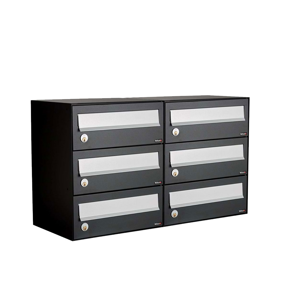 Postkastunit Hive set Zwart 2-breed x 3-hoog - 40030070_2x3 - Deurbeslag-en-meer.nl