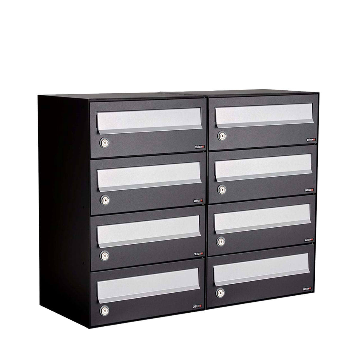 Postkastunit Hive set Zwart 2-breed x 4-hoog - 40030070_2x4 - Deurbeslag-en-meer.nl