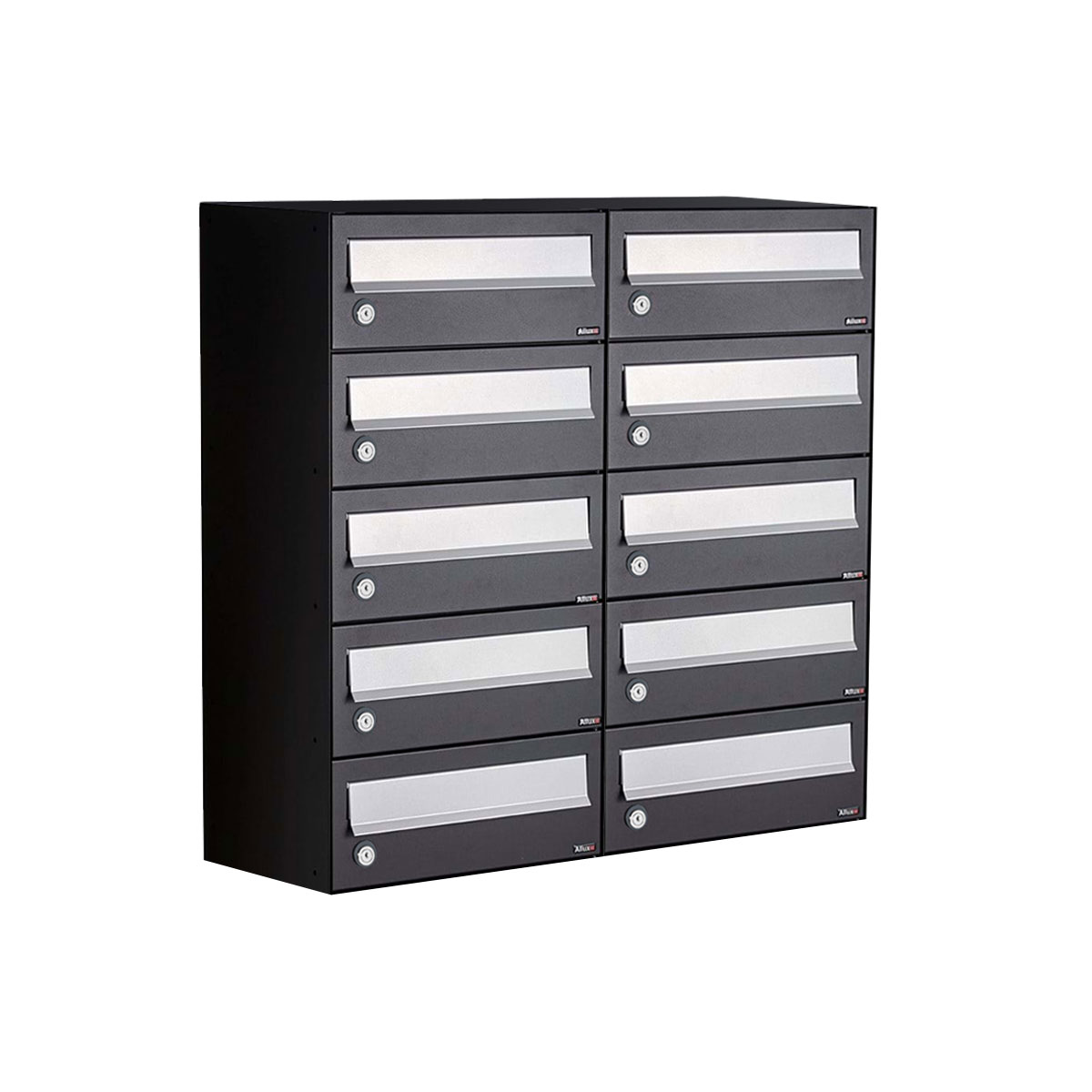 Postkastunit Hive set Zwart 2-breed x 5-hoog - 40030070_2x5 - Deurbeslag-en-meer.nl