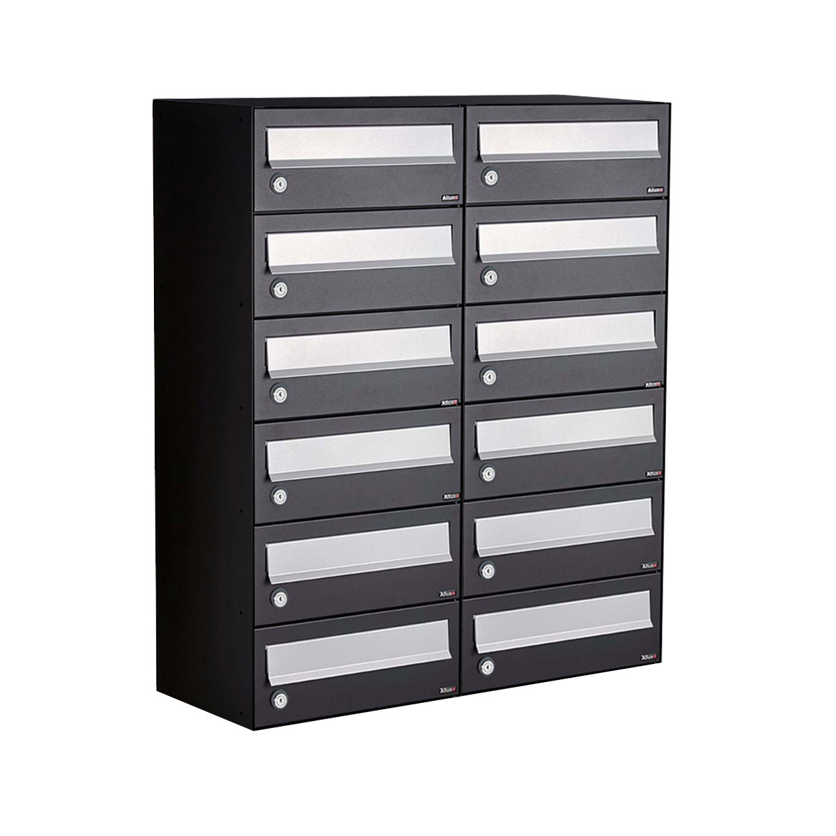 Postkastunit Hive set Zwart 2-breed x 6-hoog - 40030070_2x6 - Deurbeslag-en-meer.nl