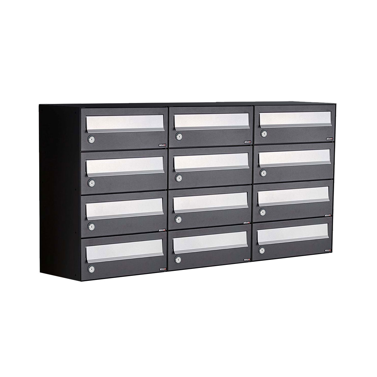 Postkastunit Hive set Zwart 3-breed x 4-hoog - 40030070_3x4 - Deurbeslag-en-meer.nl