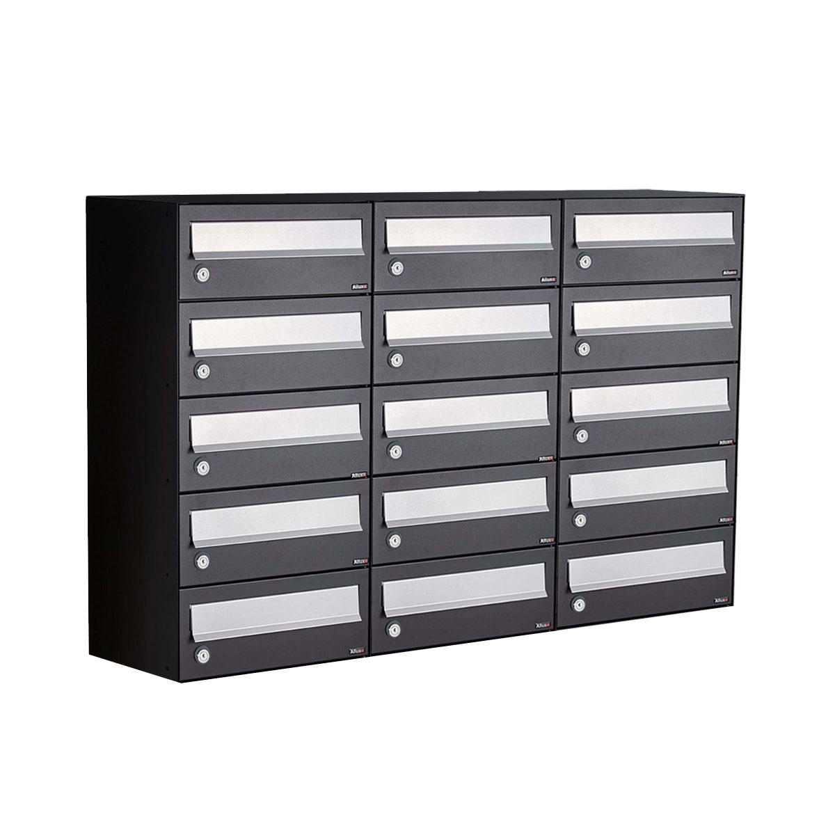 Postkastunit Hive set Zwart 3-breed x 5-hoog - 40030070_3x5 - Deurbeslag-en-meer.nl