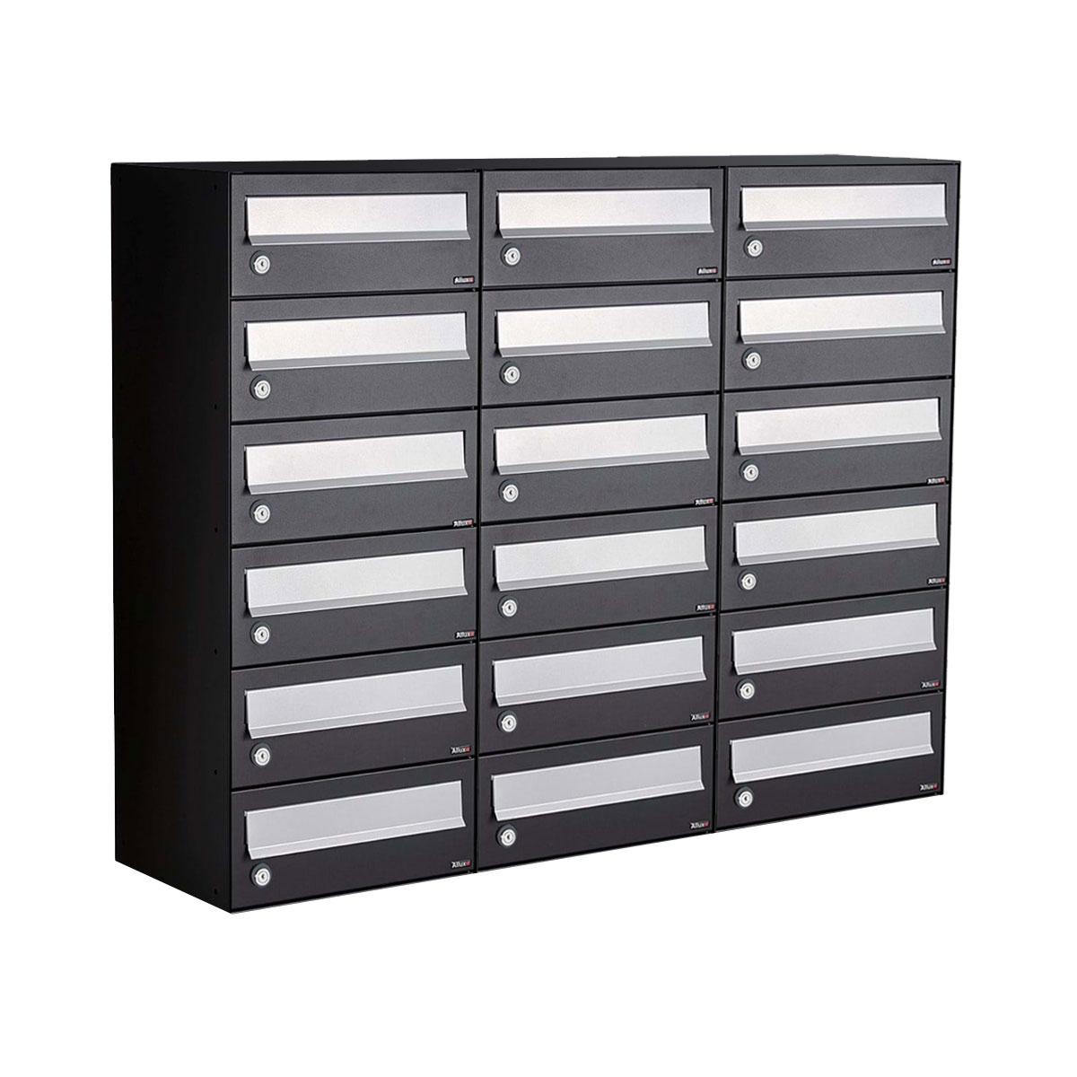 Postkastunit Hive set Zwart 3-breed x 6-hoog - 40030070_3x6 - Deurbeslag-en-meer.nl