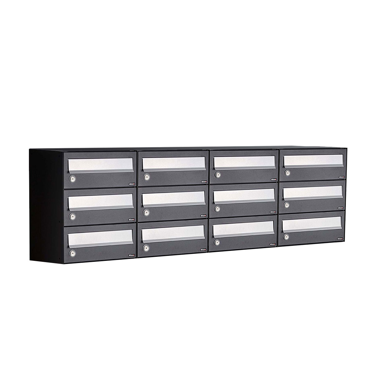 Postkastunit Hive set Zwart 4-breed x 3-hoog - 40030070_4x3 - Deurbeslag-en-meer.nl