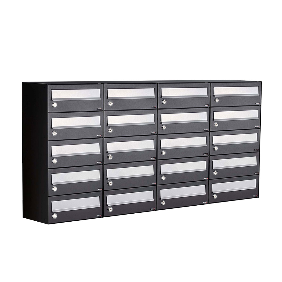 Postkastunit Hive set Zwart 4-breed x 5-hoog - 40030070_4x5 - Deurbeslag-en-meer.nl