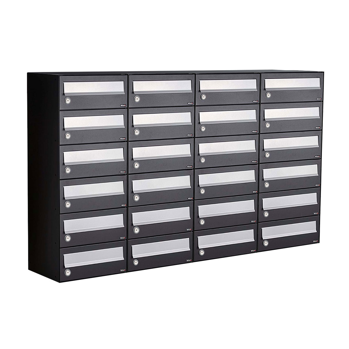 Postkastunit Hive set Zwart 4-breed x 6-hoog - 40030070_4x6 - Deurbeslag-en-meer.nl