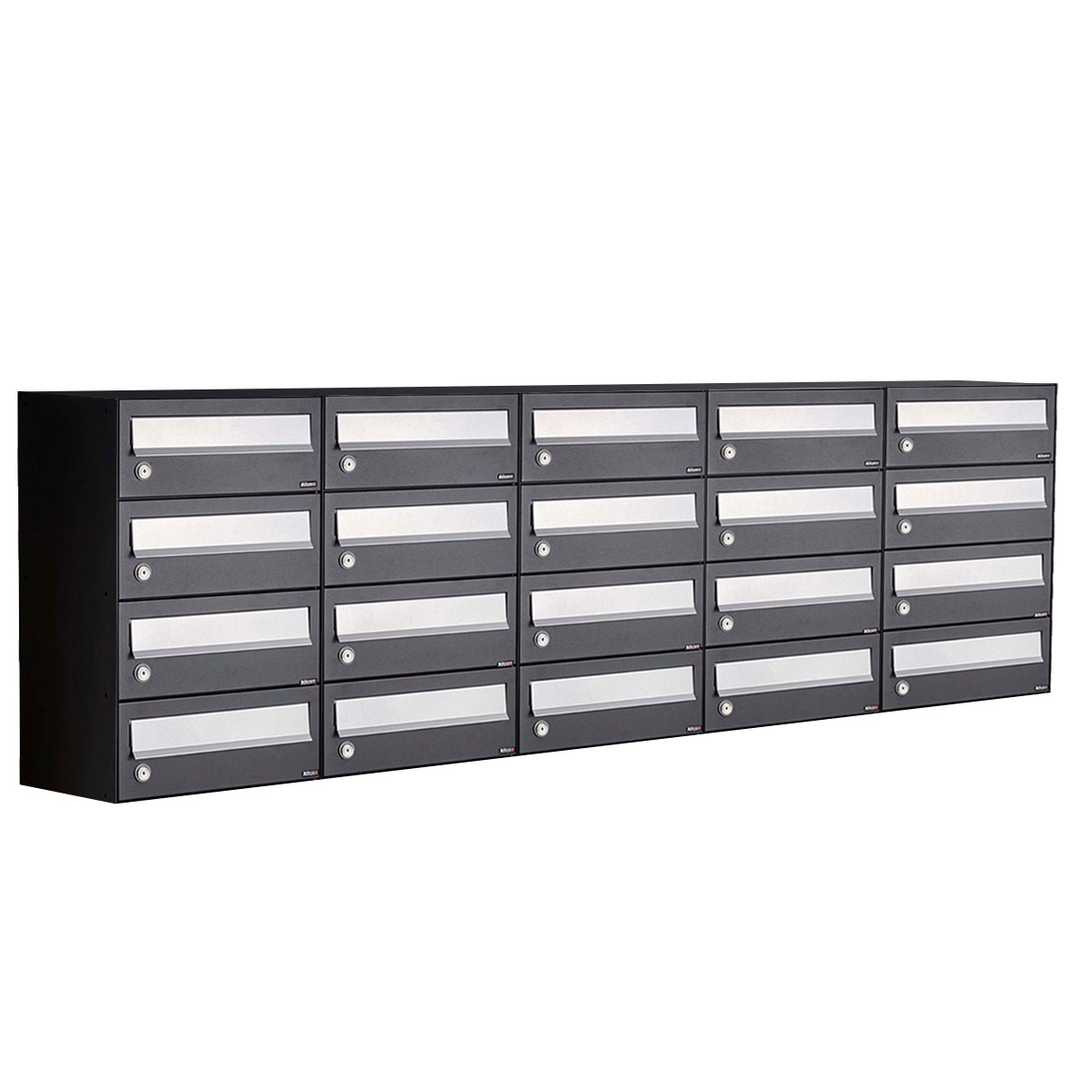 Postkastunit Hive set Zwart 5-breed x 4-hoog - 40030070_5x4 - Deurbeslag-en-meer.nl