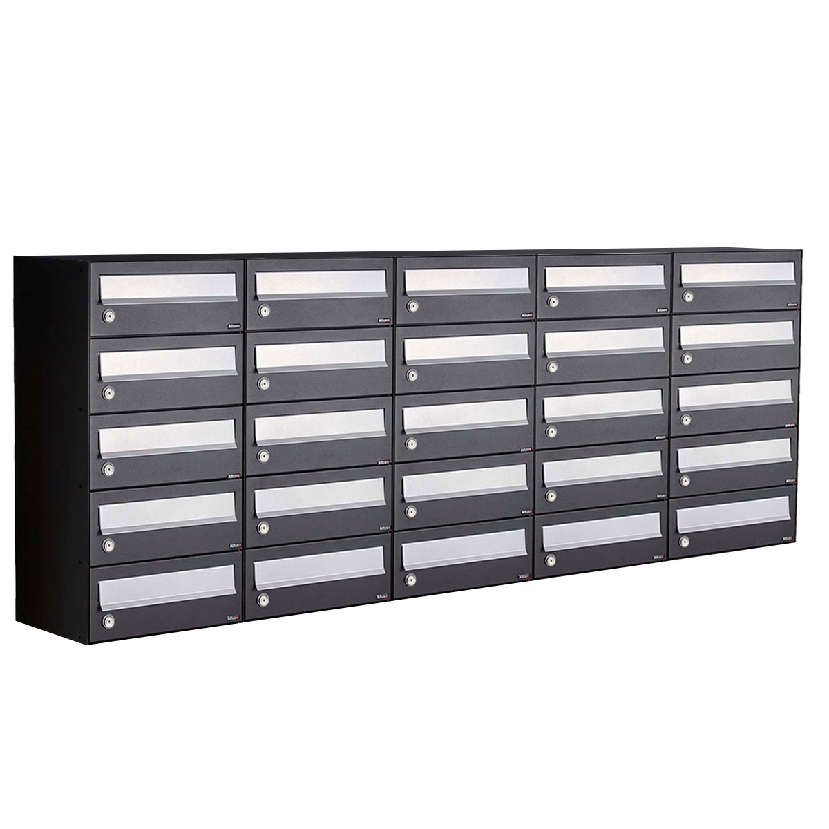 Postkastunit Hive set Zwart 5-breed x 5-hoog - 40030070_5x5 - Deurbeslag-en-meer.nl