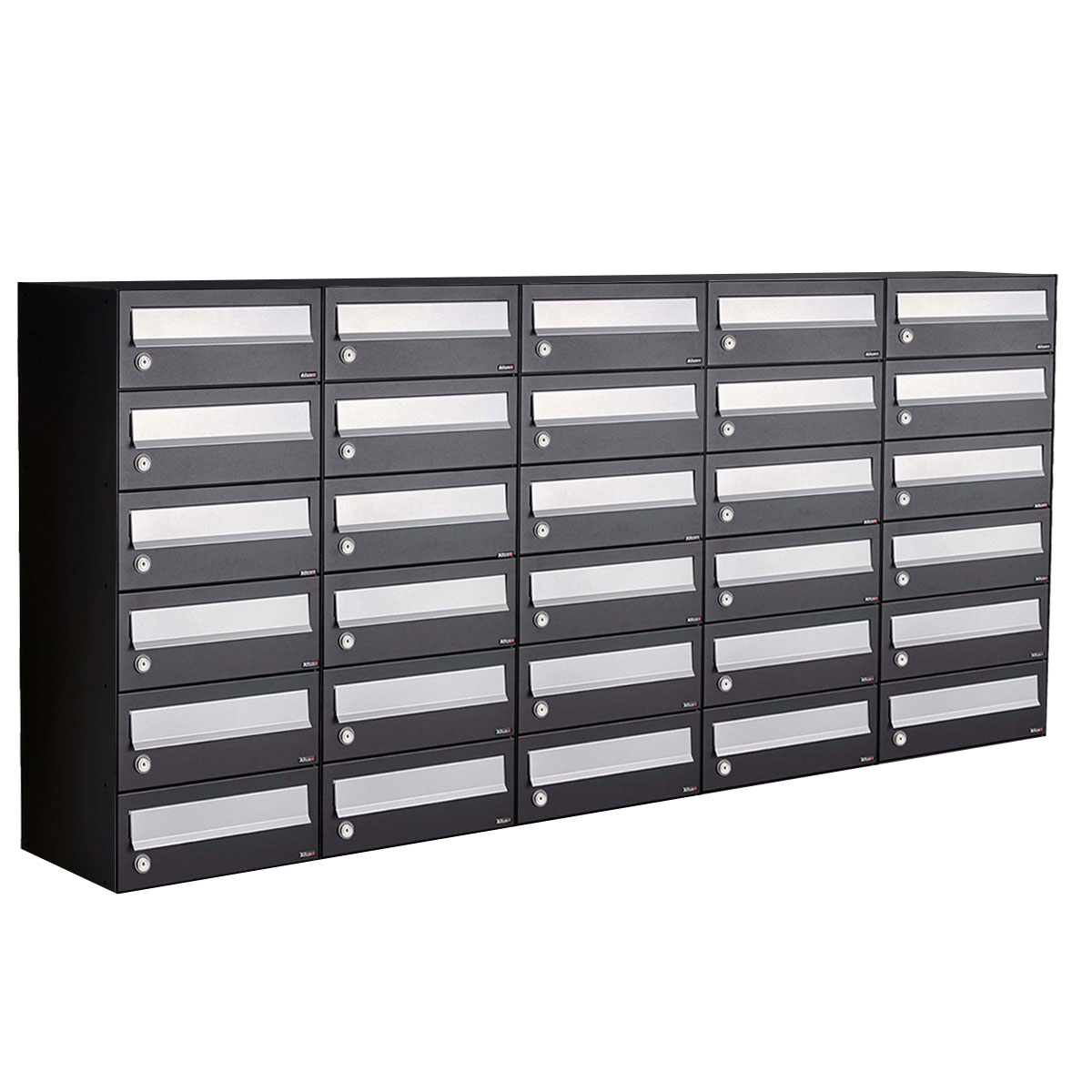 Postkastunit Hive set Zwart 5-breed x 6-hoog - 40030070_5x6 - Deurbeslag-en-meer.nl