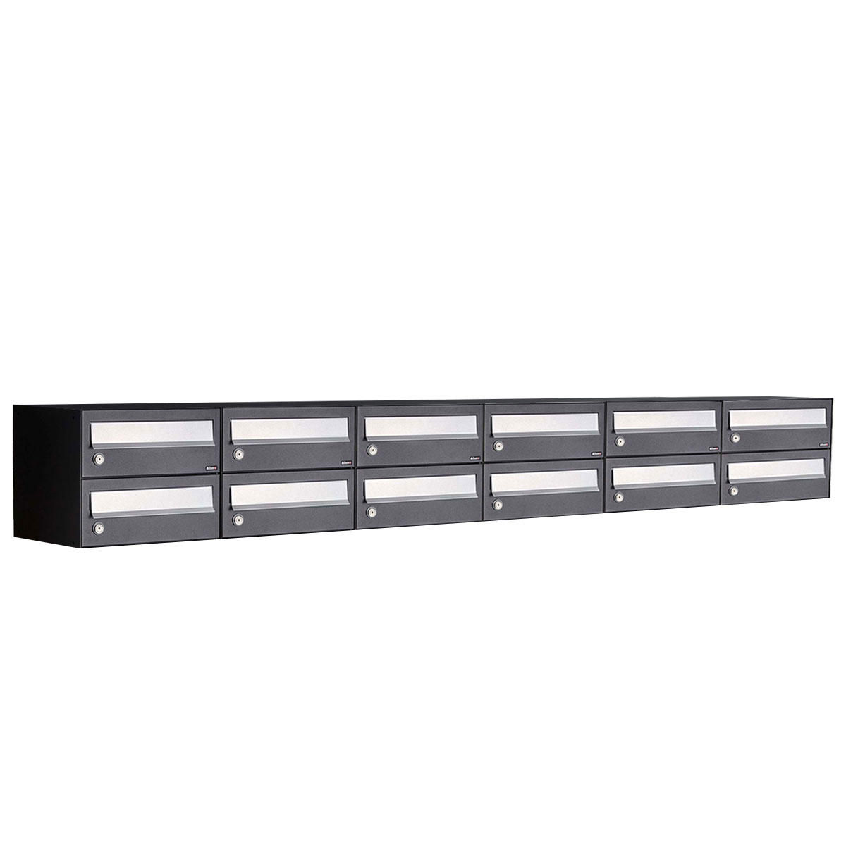 Postkastunit Hive set Zwart 6-breed x 2-hoog - 40030070_6x2 - Deurbeslag-en-meer.nl