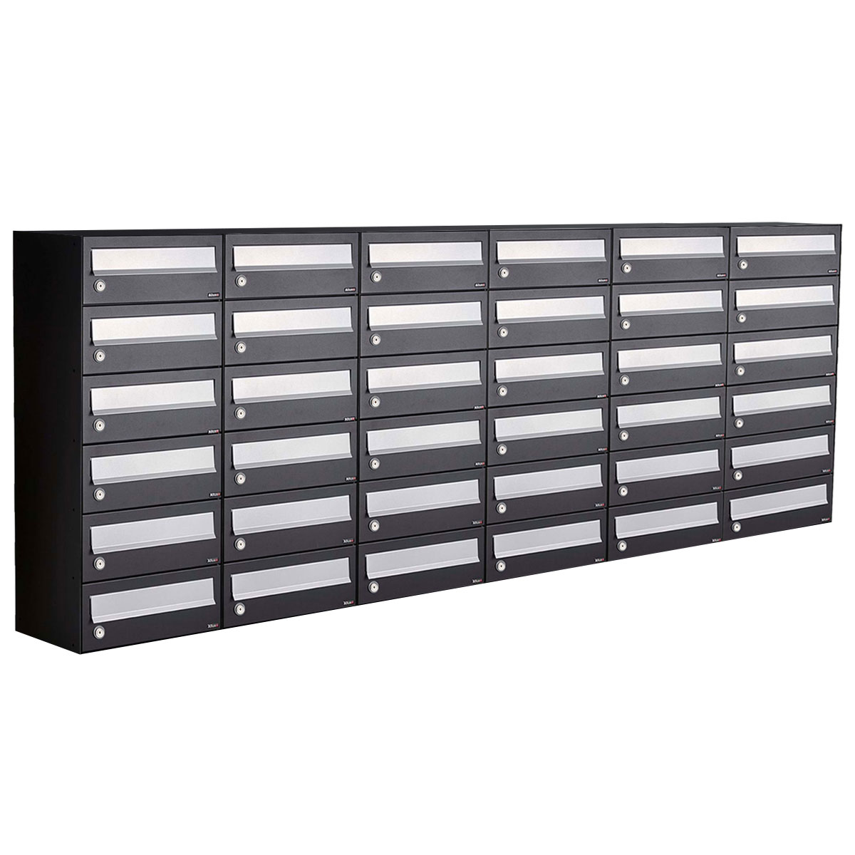 Postkastunit Hive set Zwart 6-breed x 6-hoog - 40030070_6x6 - Deurbeslag-en-meer.nl