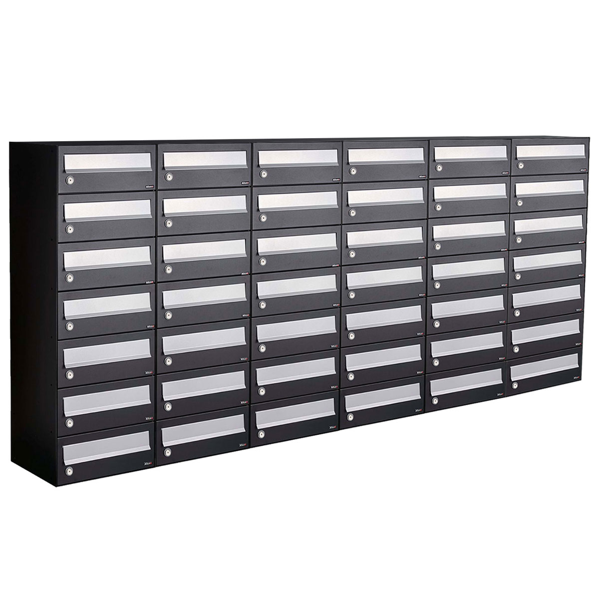 Postkastunit Hive set Zwart 6-breed x 7-hoog - 40030070_6x7 - Deurbeslag-en-meer.nl