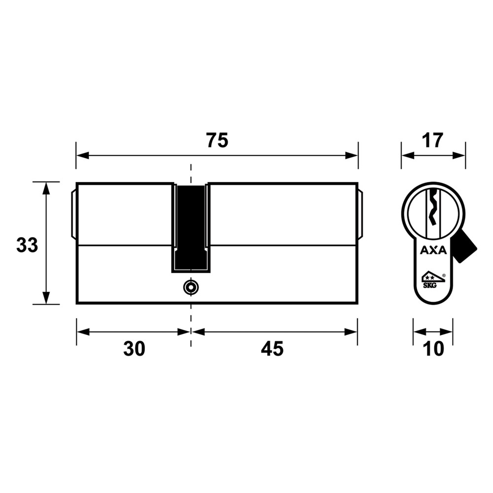 Cilinder AXA Security SKG** 45/30