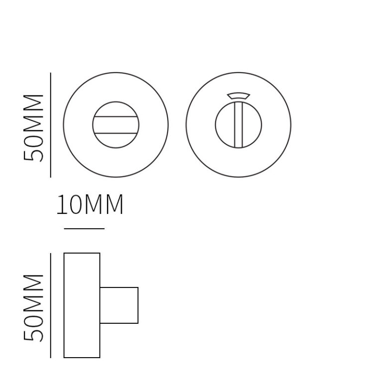 WC-sluiting 8mm vario-rond Puurzwart 50x10mm-Deurbeslag-en-meer.nl