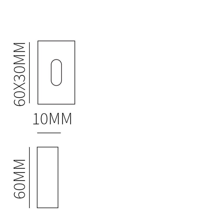 Sleutelrozet vario-rechthoekig RVS geschuurd 60x30x10mm-Deurbeslag-en-meer.nl