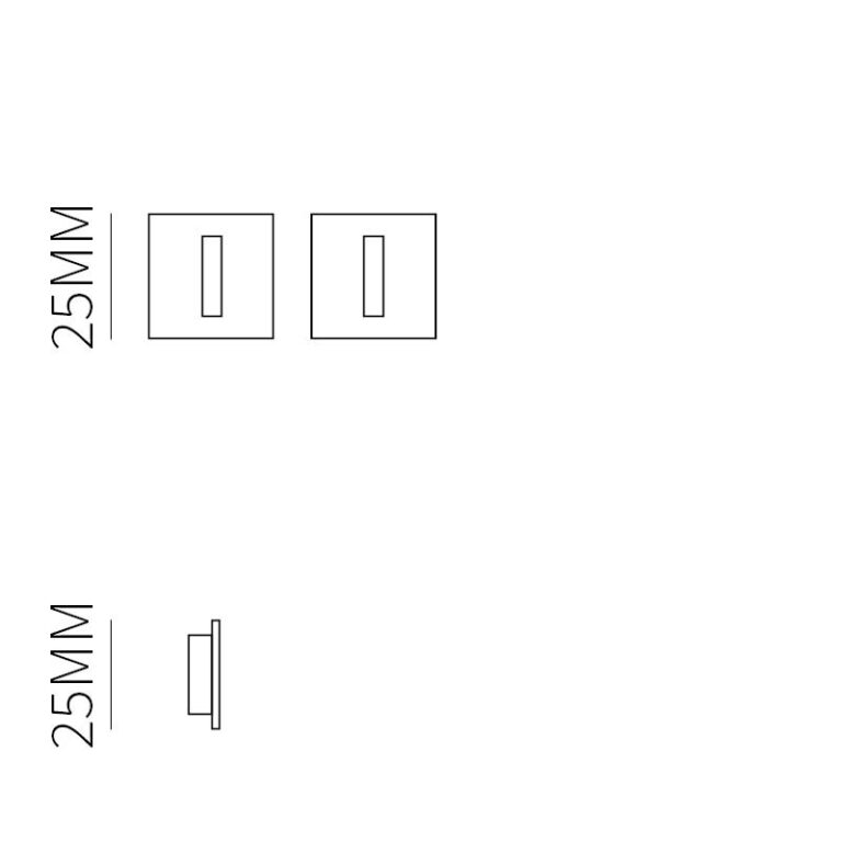 Minirozet sleutelgat vario-vierkant RVS geschuurd 25x25x2mm-Deurbeslag-en-meer.nl