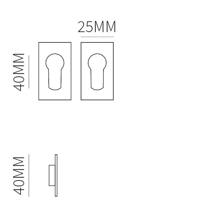 Minirozet cilindergat vario-vierkant RVS geschuurd 40x25x2mm-Deurbeslag-en-meer.nl