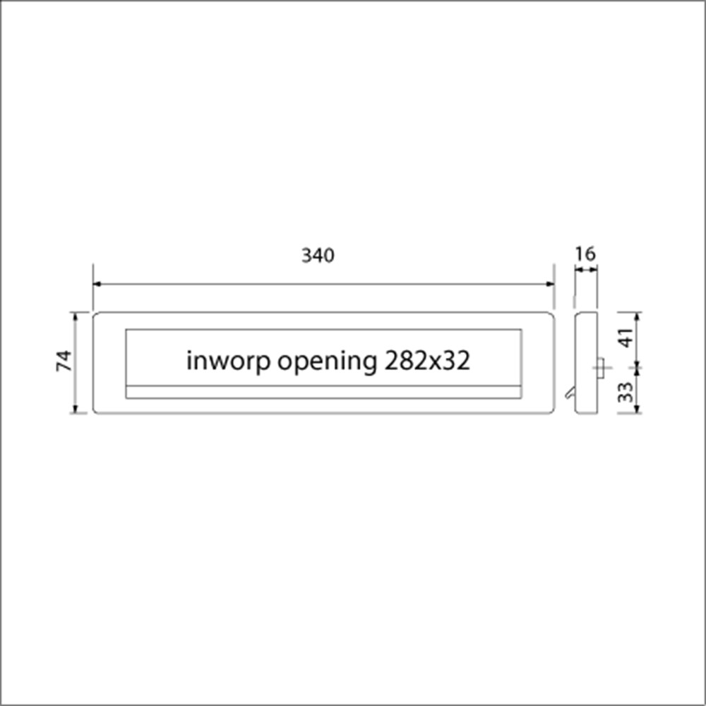 Briefplaat Climate Comfort EP960 aluminium zwart