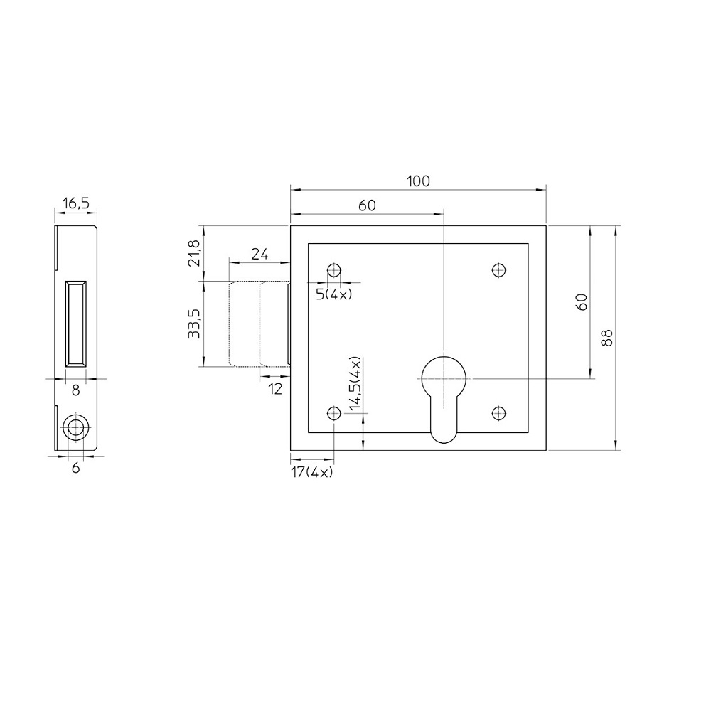 Nemef Opleg cilinderslot 99/11 doornmaat 60mm