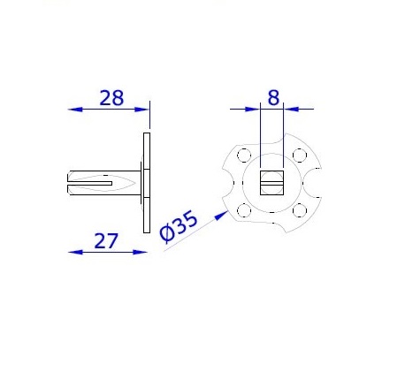 Dummystift 8mm - 90450130 - Deurbeslag-en-meer.nl