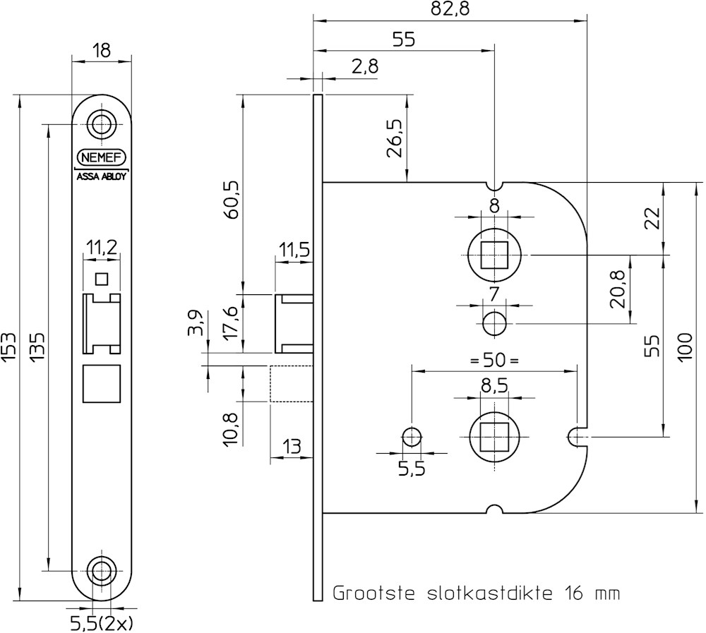 WC-slot 55/8mm Lips Bruynzeel 1444