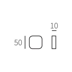 Tekening wc-sluiting 8mm Qbe vierkant messing getrommeld 50x10mm - 93780031 - Deurbeslag-en-meer.nl