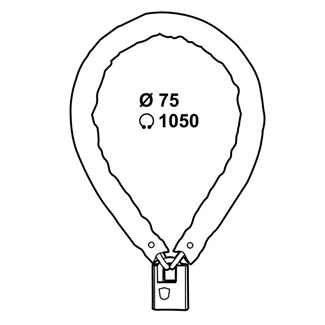 AXA Ketting 105cm met hangslot