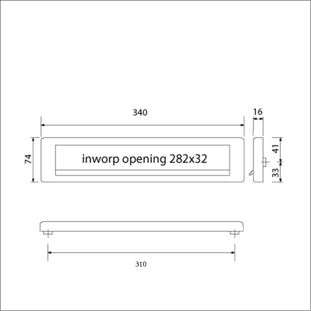 Briefplaat Climate Comfort EP960 aluminium zwart AMI 739610 - Deurbeslag-en-meer.nl