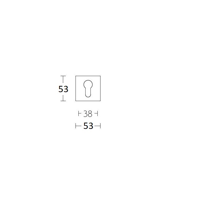 Cilinderplaatje PVD mat goud 53x53mm DEM060QPZMG - Formani 1501Y060IMXX0 - Deurbeslag-en-meer.nl