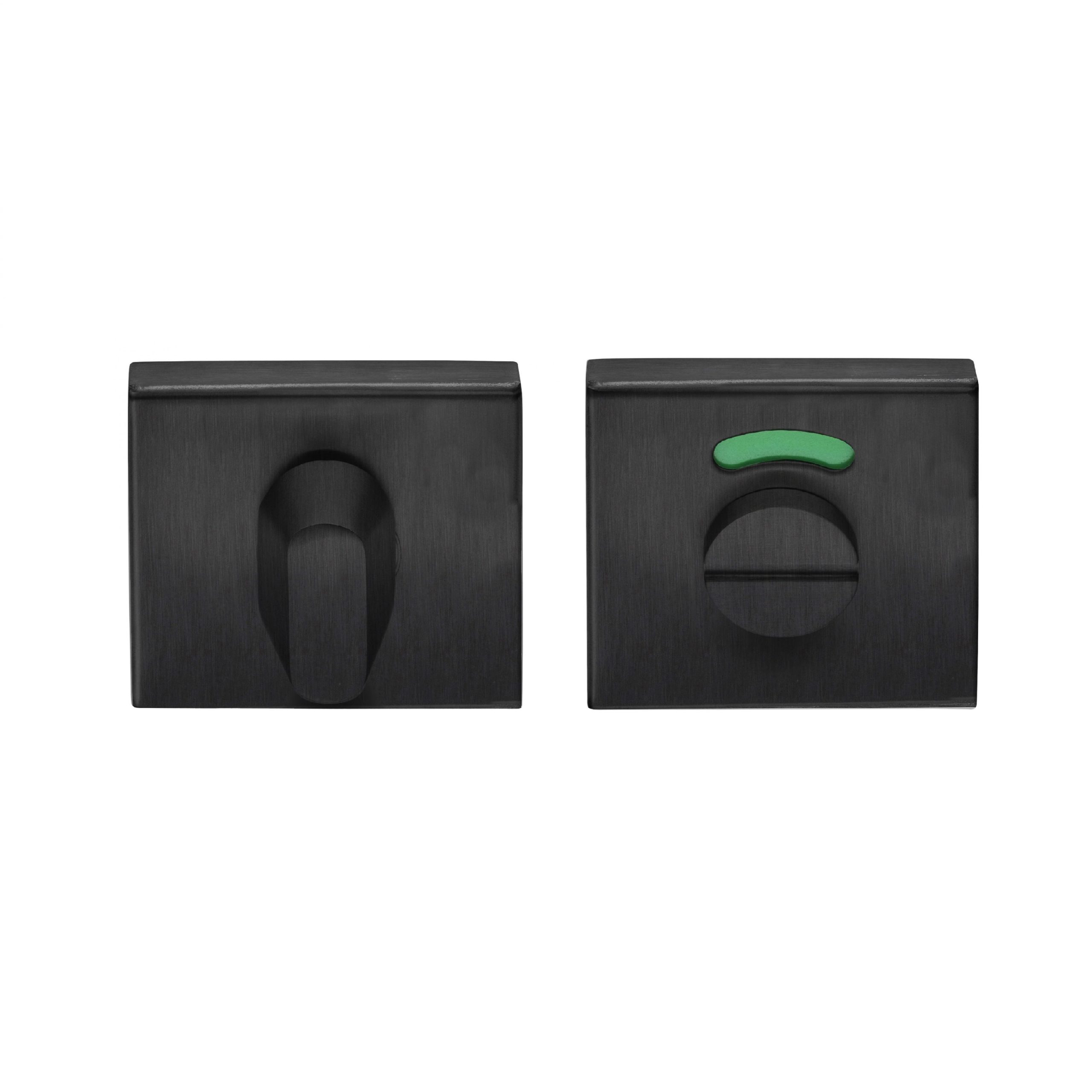 Toiletgarnituur PVD gunmetal 53x53mm DEM060QWCGM rood/groen - Formani 1501T060IGXXU - Deurbeslag-en-meer.nl