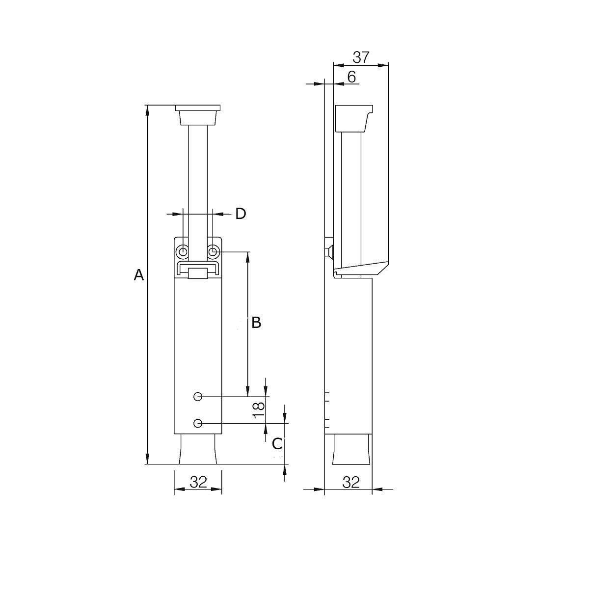 Deurvastzetter luxe Heavy Duty 120mm zwart