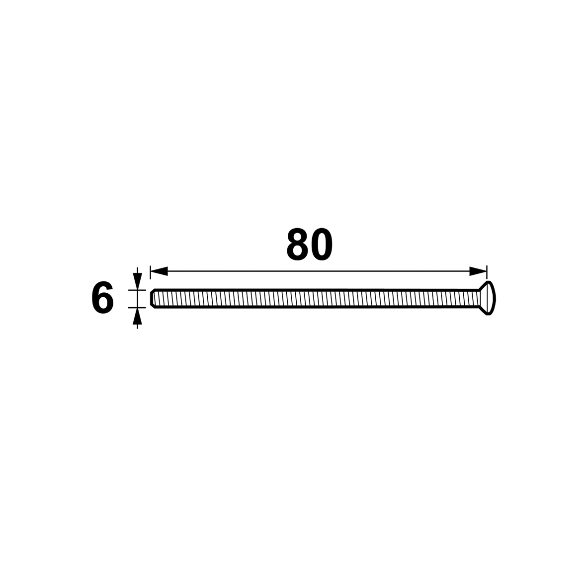 Set bouten M6x80 tbv deurdikte 67mm Zwart - Deurbeslag-en-meer.nl