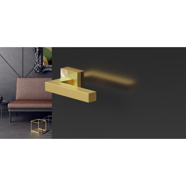 Impressie Deurkruk Seattle ER46Q-OS88 mat goud PVD - Karcher Design - Deurbeslag-en-meer