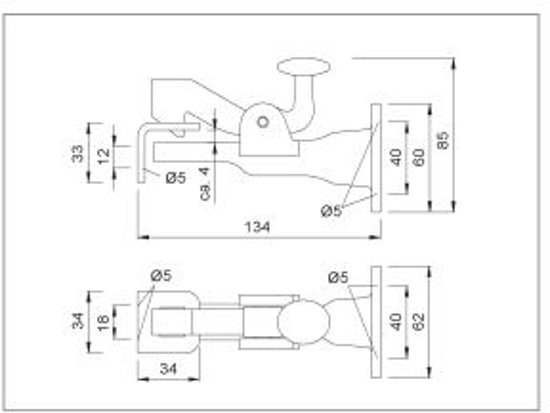 Deurvastzetter wandmodel zwart KWS 1308.03 - deurbeslag-en-meer.nl