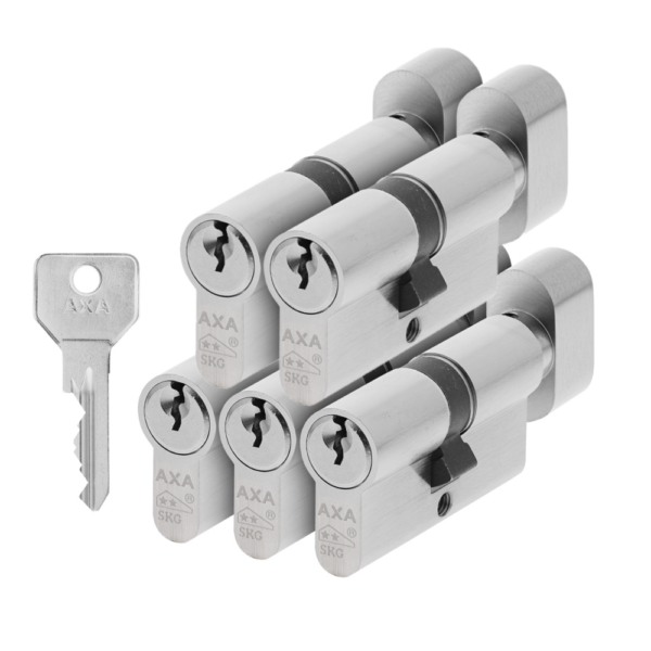 Knopcilinder AXA Security SKG2 K30-30 per 5 gelijksluitend - AXA 72150008G5 - Deurbeslag-en-meer