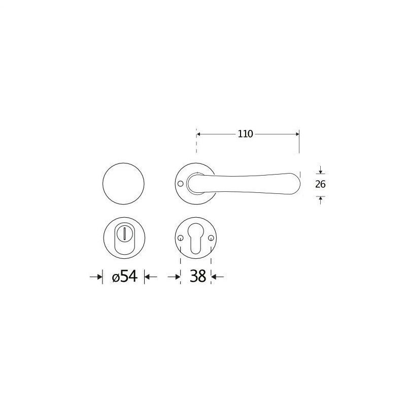 Knopgarnituur Linea-XL elegant zwart SKG W3000.0240.80 - Deurbeslag-en-meer.nl