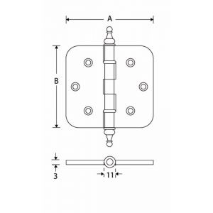 Kogelscharnier vaas Mi Satori 89x89mm afgerond 00.4507.90 - Deurbeslag-en-meer.nl